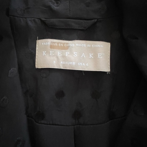 New Anthropologie x Keepsake Promise Polka Dot Blazer Size Small Black - Picture 7 of 8